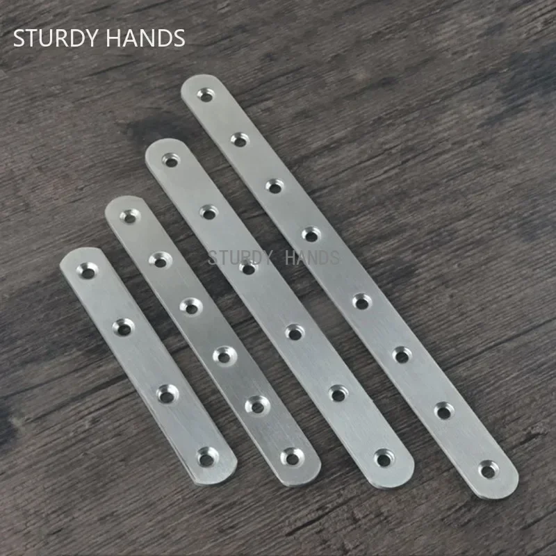 20 buah braket sudut baja tahan karat tebal, perlengkapan perangkat keras furnitur kode sudut datar konektor bagian lurus