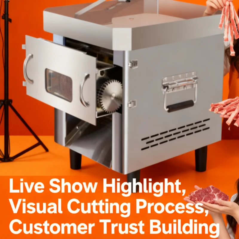 Mini cortadora eléctrica comercial, máquina cortadora de carne, máquina cortadora de frutas pequeñas