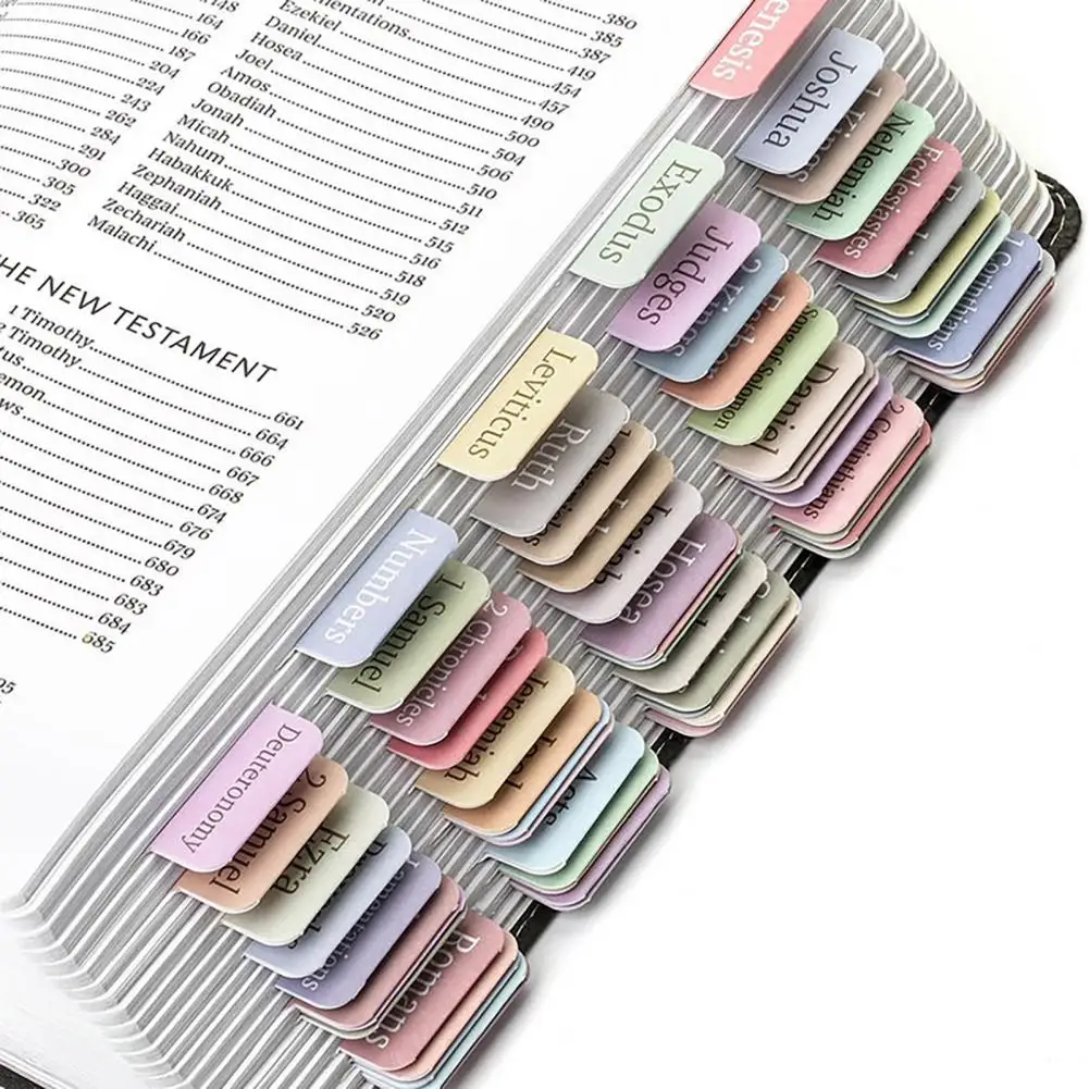 5 Sheets Bible Tab Large Letter Print PVC Self-adhesive Bible Sticky Index Label Book Page Marker Sticker Bible Study Supplies