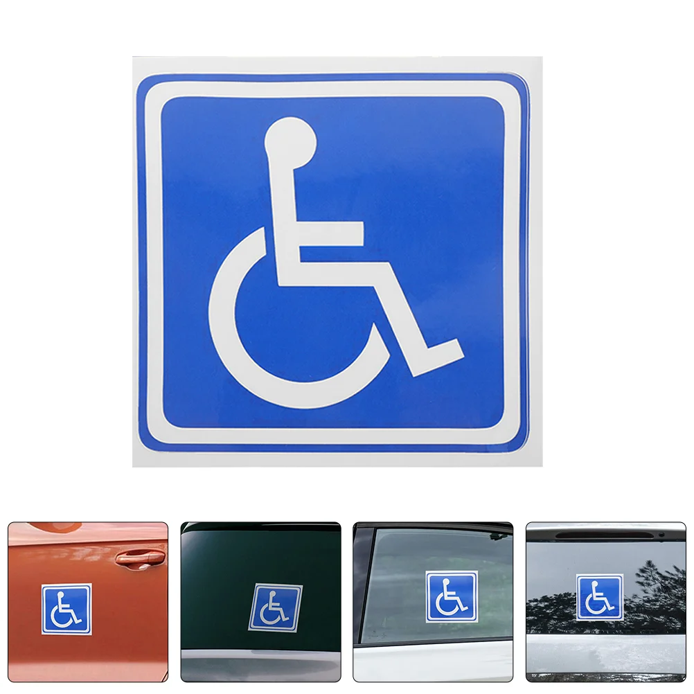 6 Vellen Vierkant Glas Gehandicapte Bewegwijzering Stickers Voor Auto 'S Rolstoelsymbool Labels