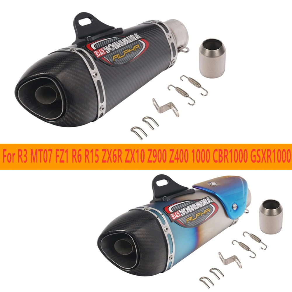 

For R3 MT07 FZ1 R6 R15 ZX6R Universal motorcycle exhaust alpha muffler ZX10 Z900 Z400 1000 CBR1000 GSXR1000 with DB killer 51MM