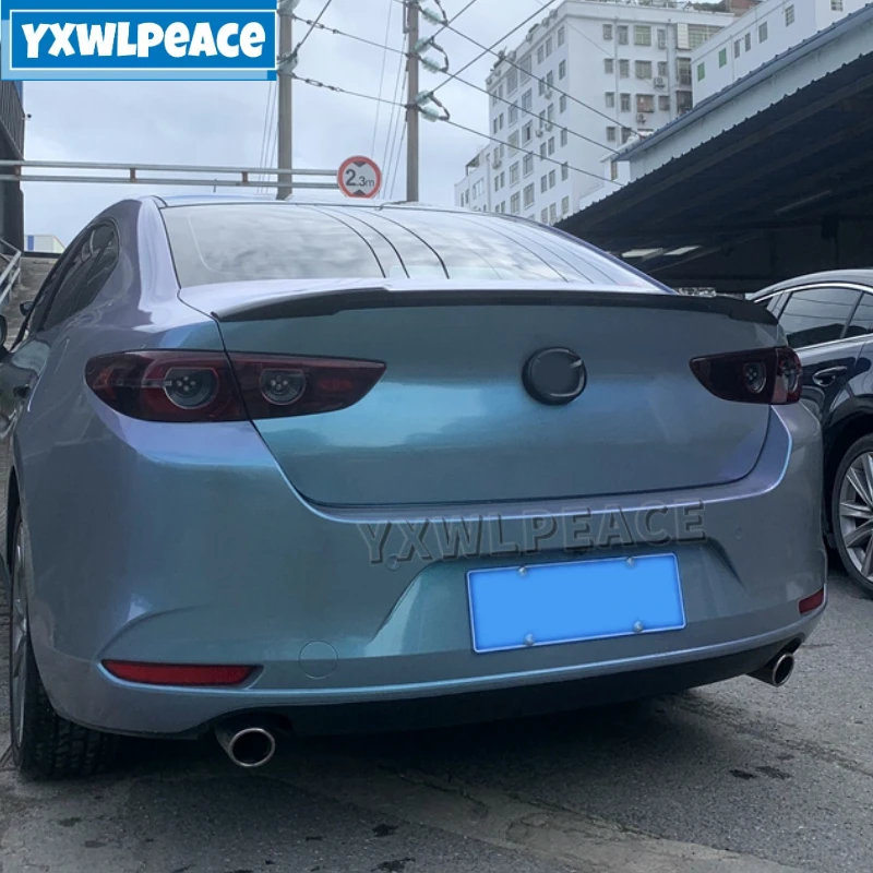 

For Mazda 3 Axela Sedan 2019 2020 2021 2022 High Quality ABS Plastic Unpainted Color Rear Trunk Lip Spoiler Body Kit Accessories