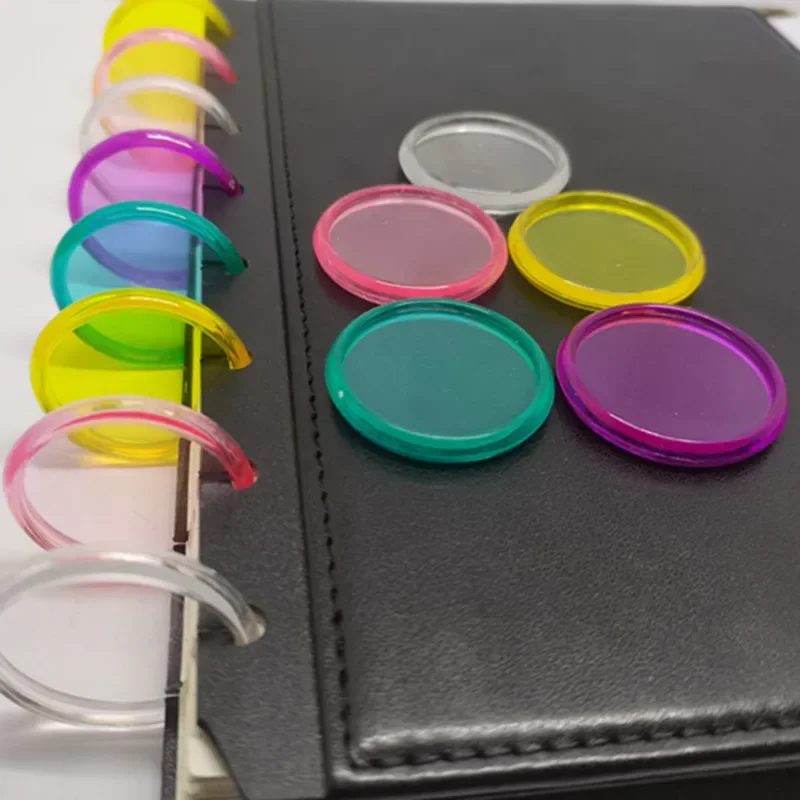 100PCS35MM transparent jelly color plastic binding ring buckle notebook loose-leaf mushroom hole binding disc