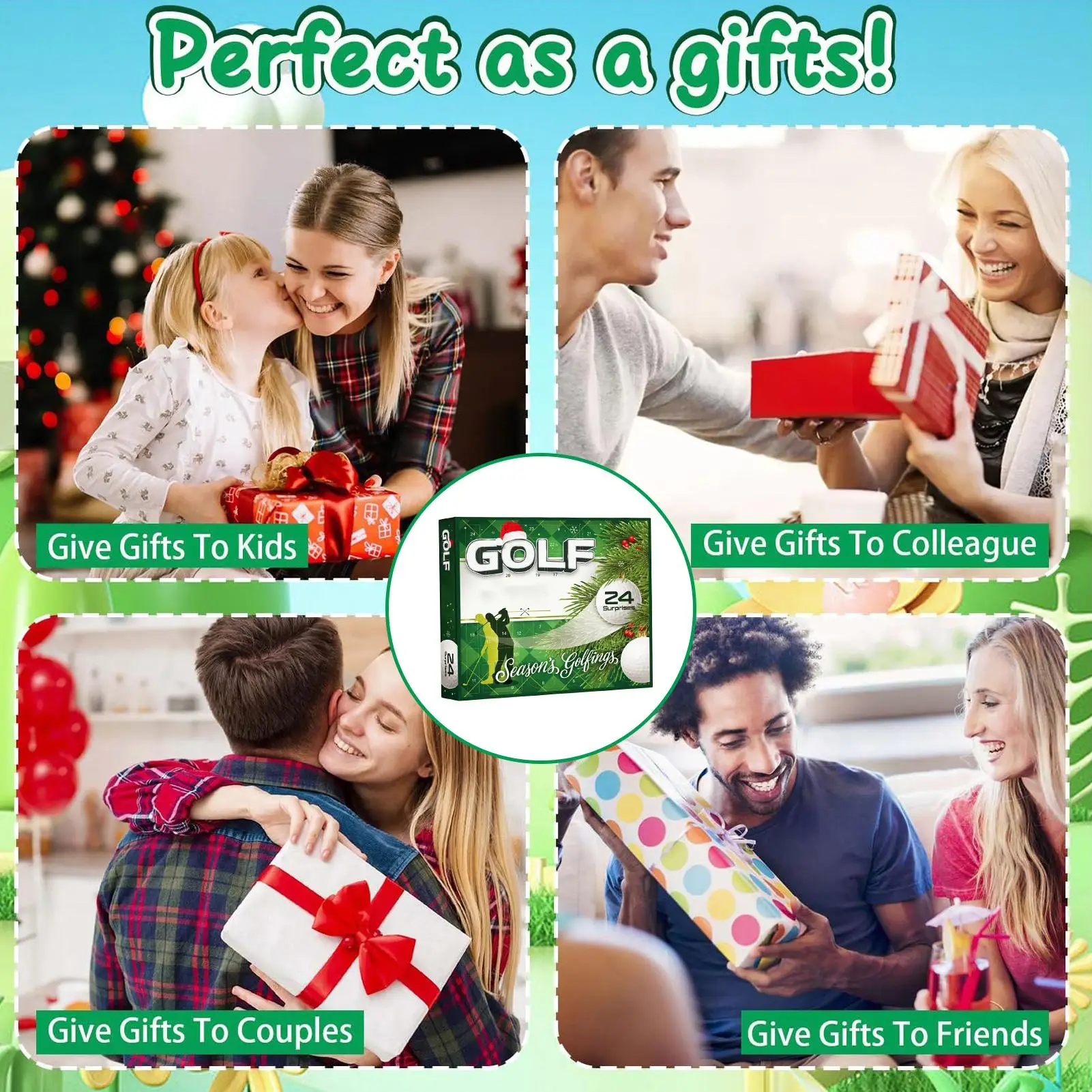 

Рождественский календарь обратного отсчета 2025 праздничные адвент-сувениры 24-дневный рождественский календарь обратного отсчета с аксессуарами для гольфа для взрослых