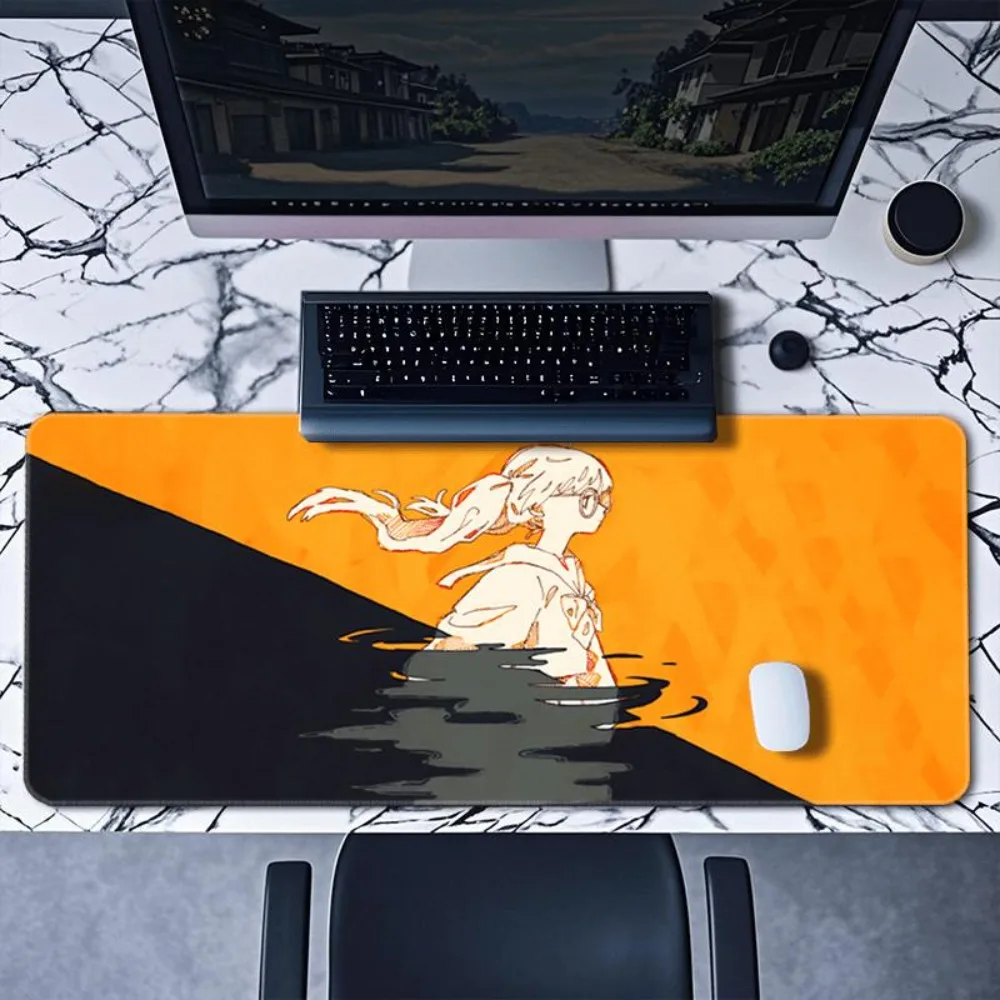 Anime Girl Game Mouse Pad - Orange Background Alfombrilla Ratón Decoração Setup Gamer Mousepad Gamer Offices Accessories