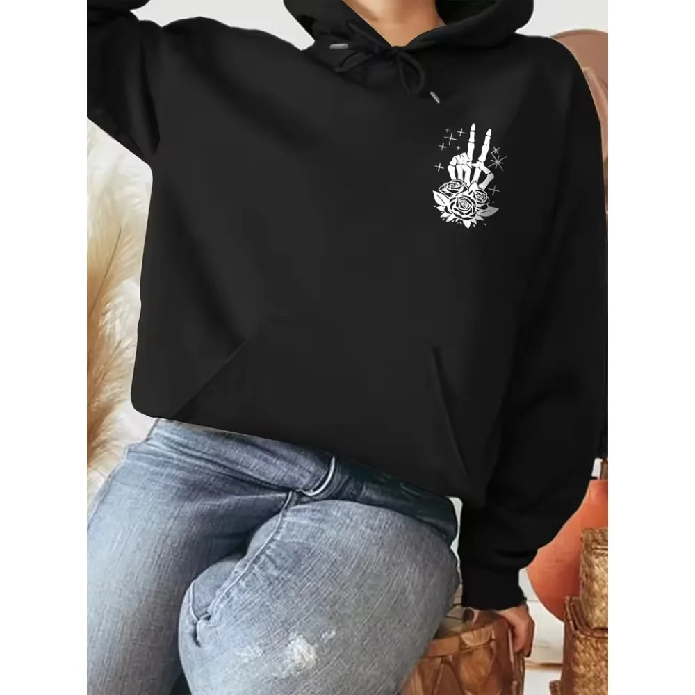 

Мужская и женская повседневная толстовка с капюшоном с принтом больших размеров, осенне-зимняя модная свободная толстовка с капюшоном и карманами