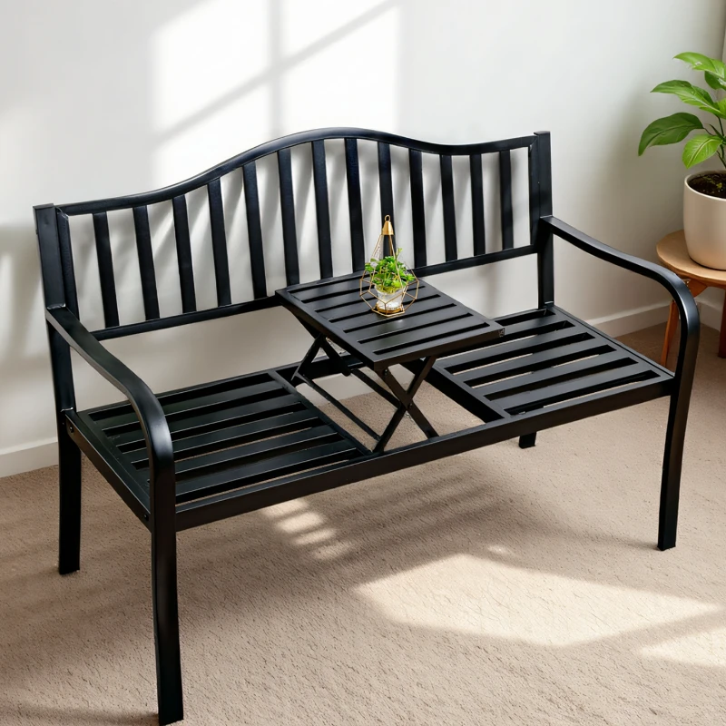 

Park wrought iron chair garden courtyard outdoor lifting coffee table chair bench combination