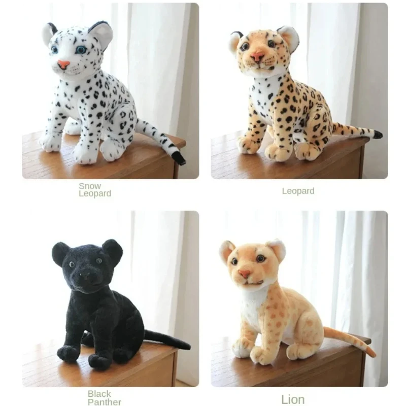 Cute Peluches Newborn Photography Props Creativity Simulation Snow Leopard Lion Cheetah Toy Doll Soft Plush Black Panther Toys