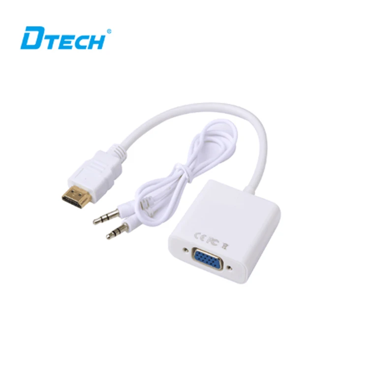 2PCS HDMI To VGA Adapter Male-to-female Cable Converter With 3.5mm Audio Cable Output For Computer Desktop Laptop