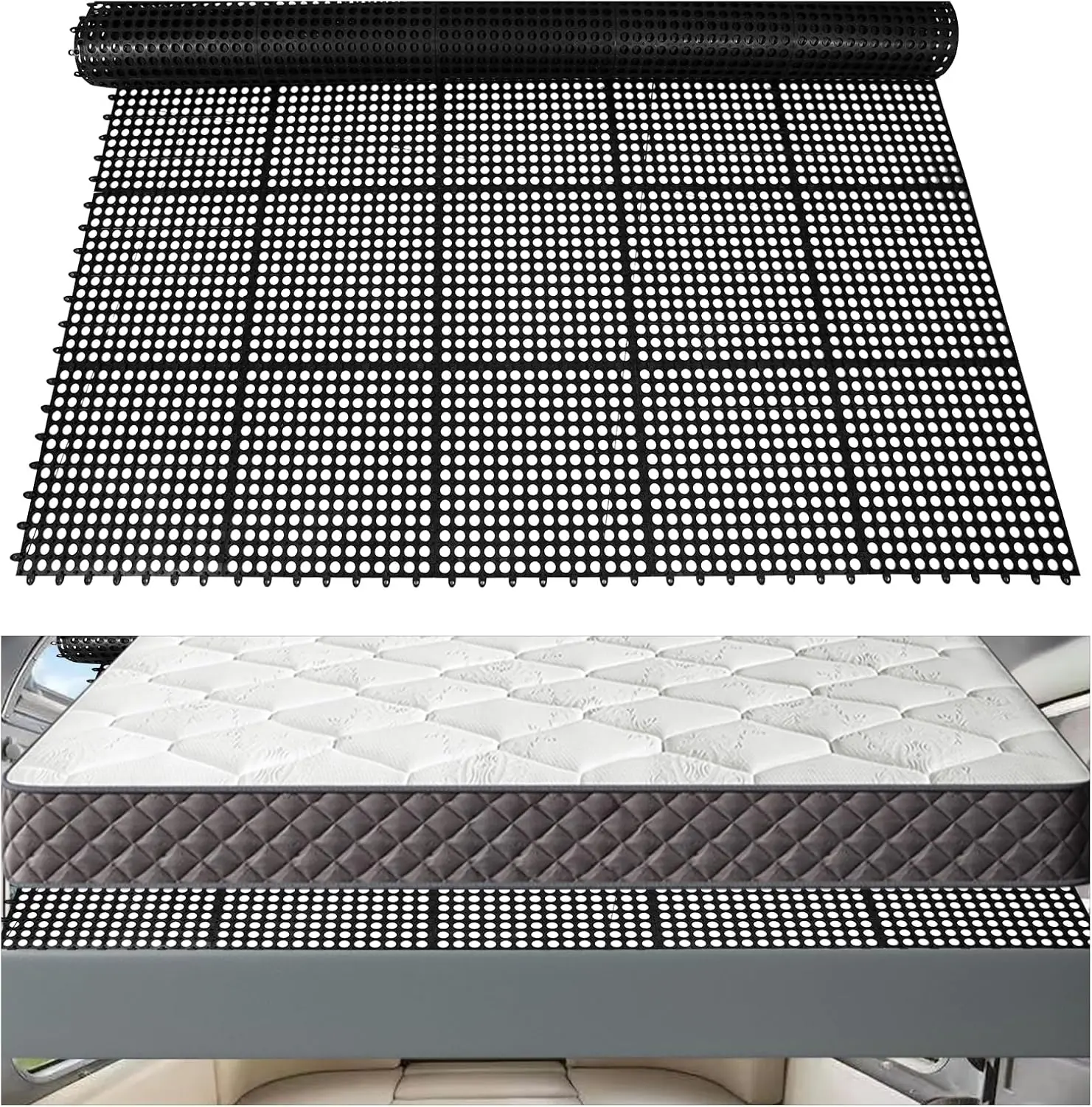 

Вентилируемый наматрасник для автодома, лодки, кемпера - 83x59 дюймов, с дышащей сетчатой конструкцией (черный)