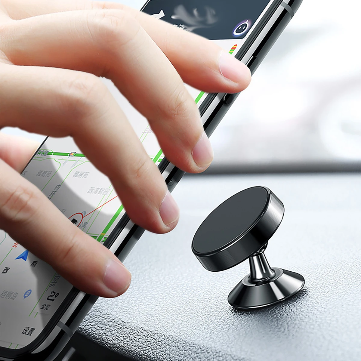 1 metal material circular mini magnetic phone holder, car multifunctional phone navigation holder, car dashboard holder