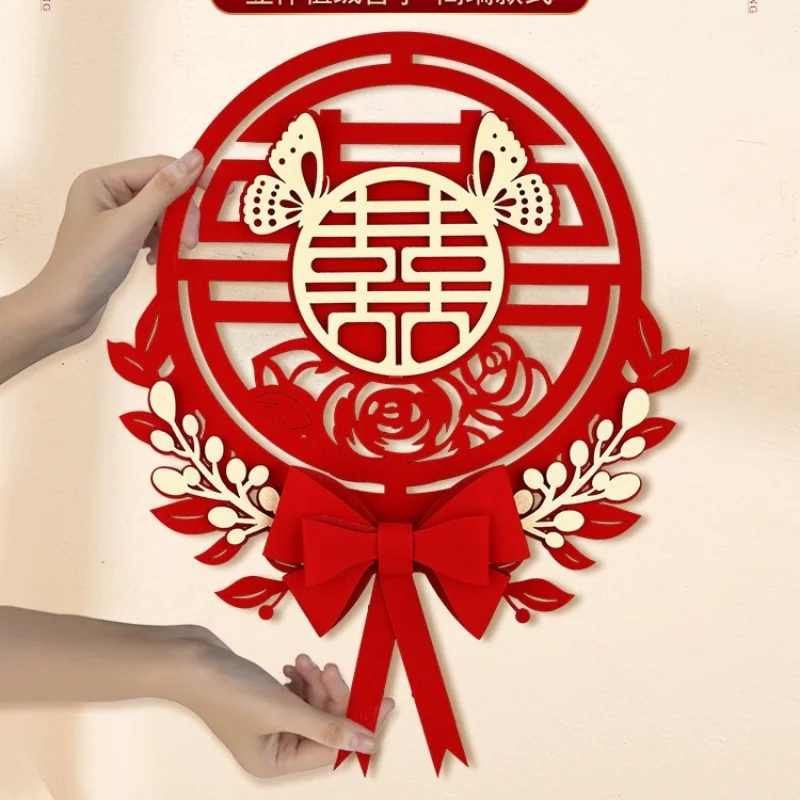 

Chinese Wedding Decoration Double Happiness Door Stickers Wedding Supplies Marriage Room Decoration Home Ornament
