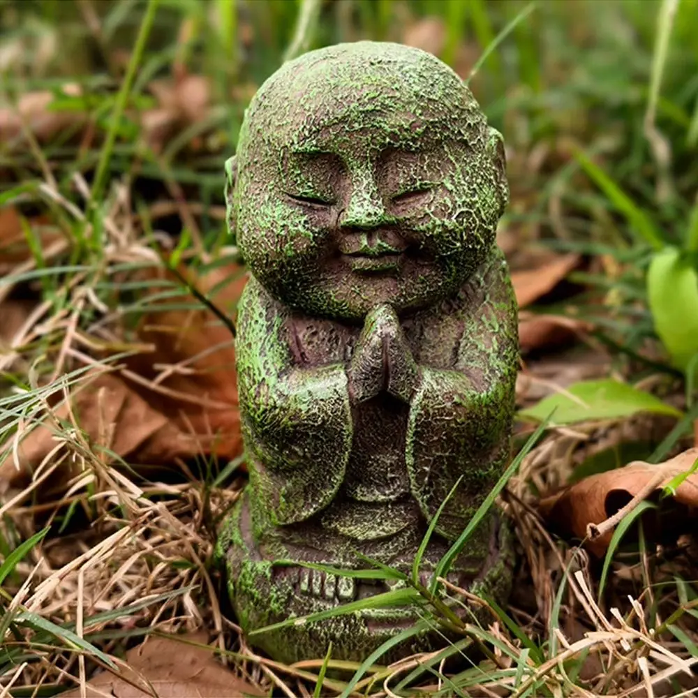 

Durable Waterproof Zen Monk Statue Realistic Resin Crafts Bodhisattva Figurine Handicraft Buddha Sculpture Fairy Garden Decor