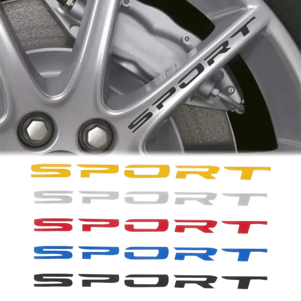 4pc SPORT Car Decal Sticker Wheels Rims Racing  DIY Stripes Decorative Stickers Emblem Car Styling Car SUV Truck Accessories
