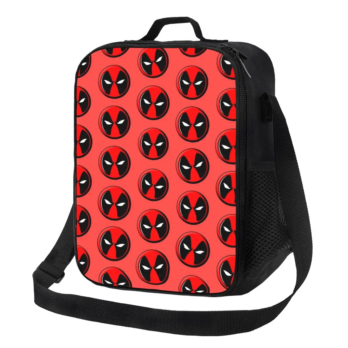 

Custom Deadpool Movie Portable Lunch Boxes for Women Cooler Thermal Food Insulated Lunch Bag School Children Student