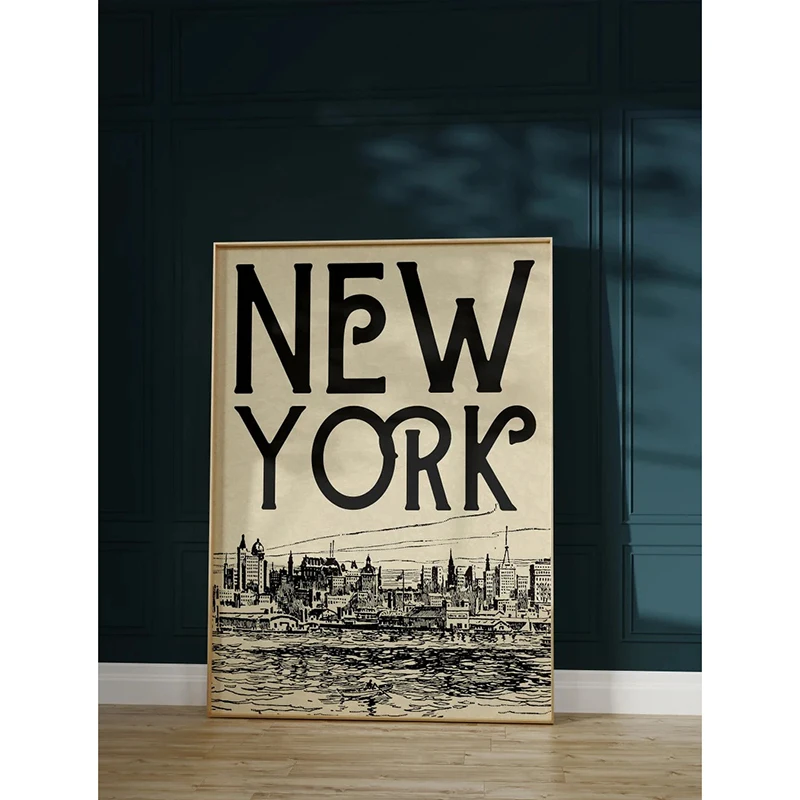 

Постер Нью-Йорк, настенный декор в стиле винтаж, художественный принт с видами Нью-Йорка, настенный постер с городским пейзажем Нью-Йорка, декор в стиле Нью-Йорк.
