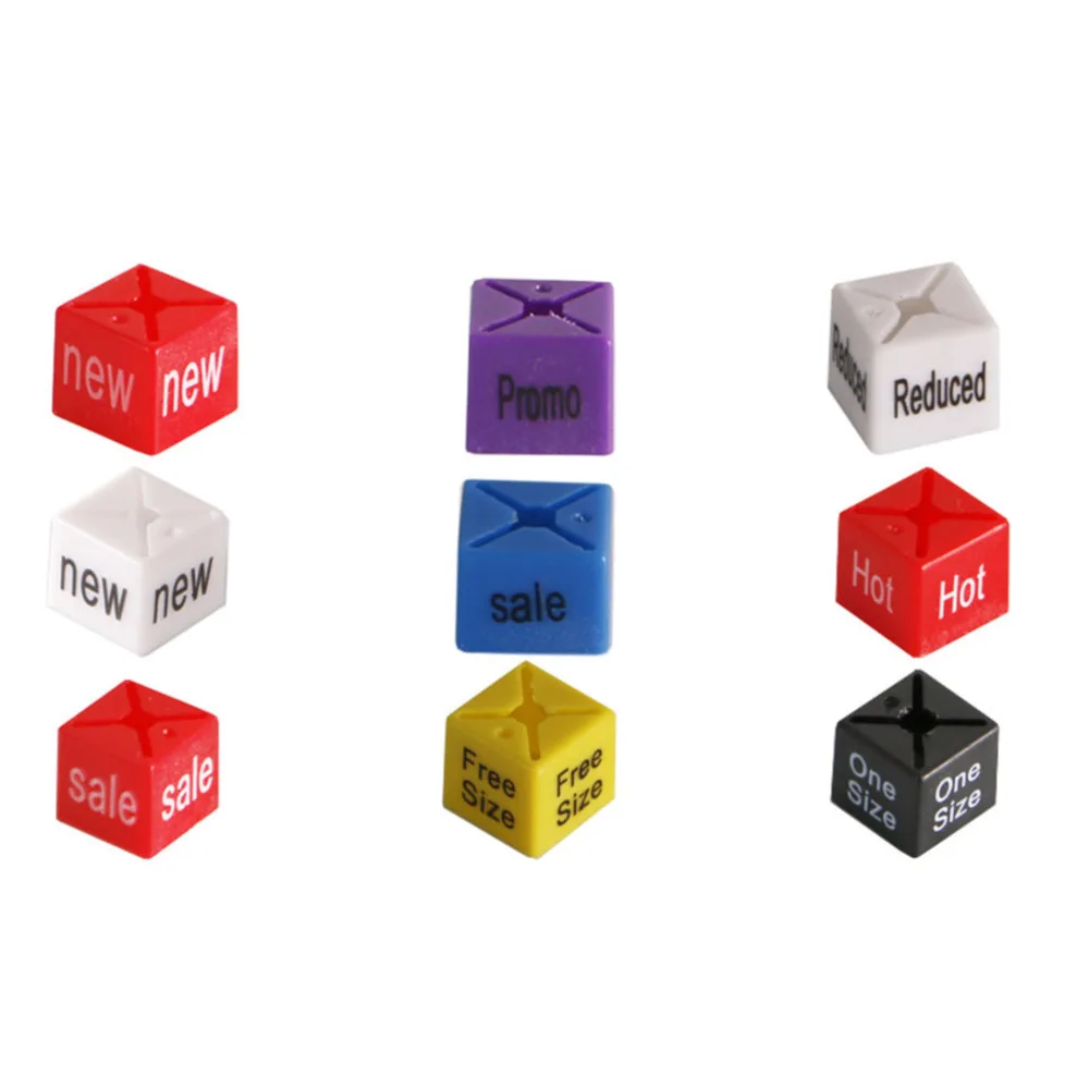 Colored Plastic Size Marker Hot Sale Perprinted Garment Lable Square Size Marker Tags For Hangers 20pcs