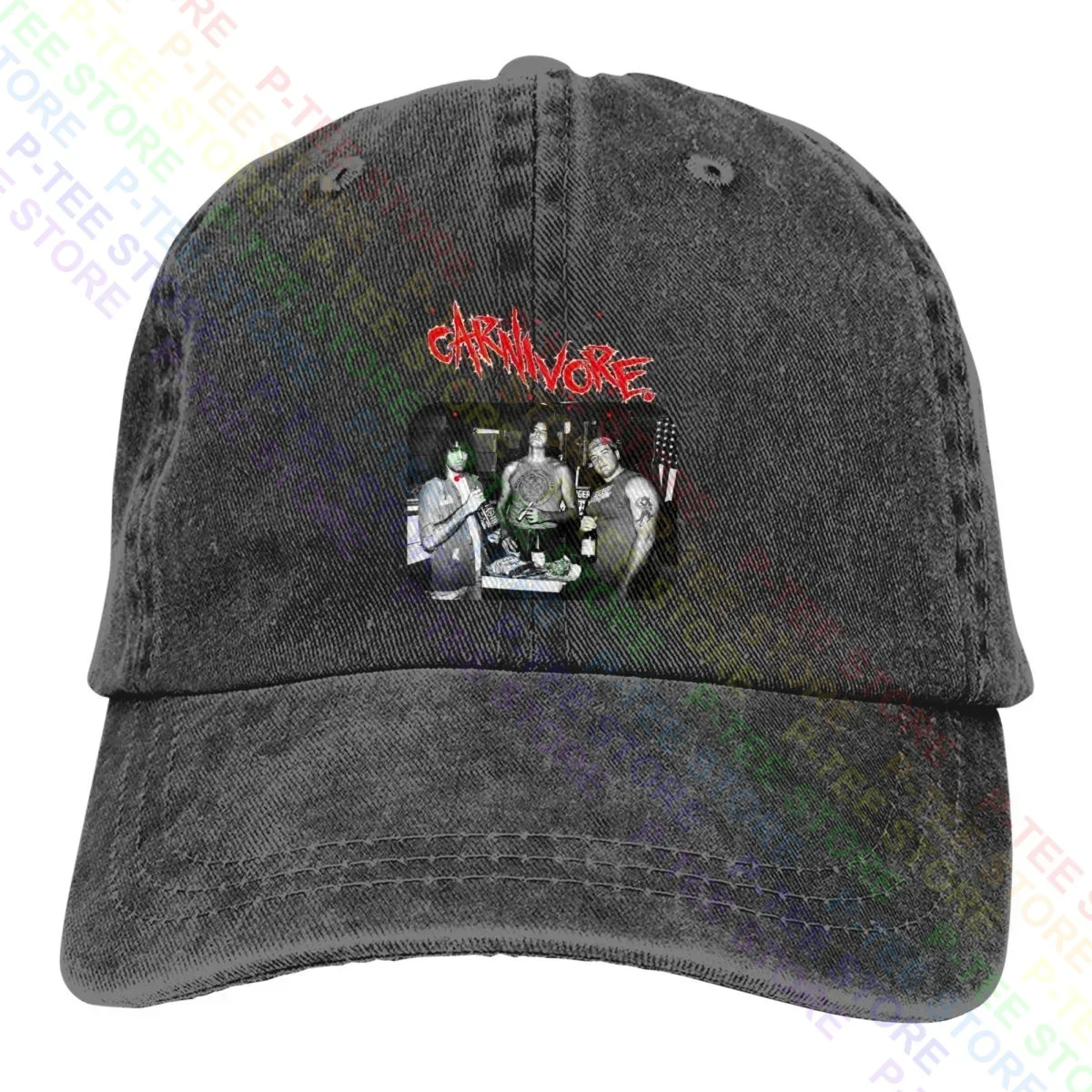 Carnivore Party Peter Sttele Type O Negative Thrash Punk Band Washed Denim Baseball Cap Trucker Hats Vintage