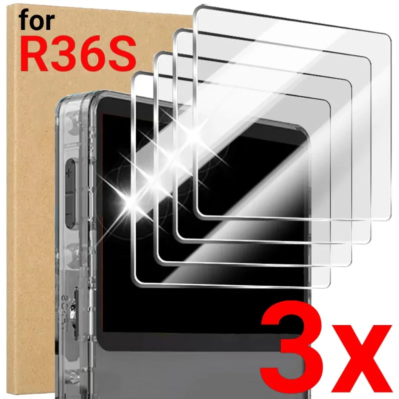 3-1Pcs for R36S Game Console Hardness Tempered Glass Screen Protectors for R36S Handheld Gaming Machine Screen Protection Film