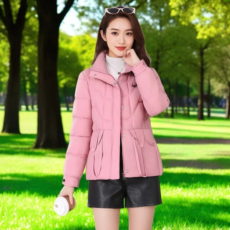 

Ankela Women's ort Thiened Warm Cotton Jaet Stand Collar Loose Faionable Anti-Aging Winter Cotton Clothes