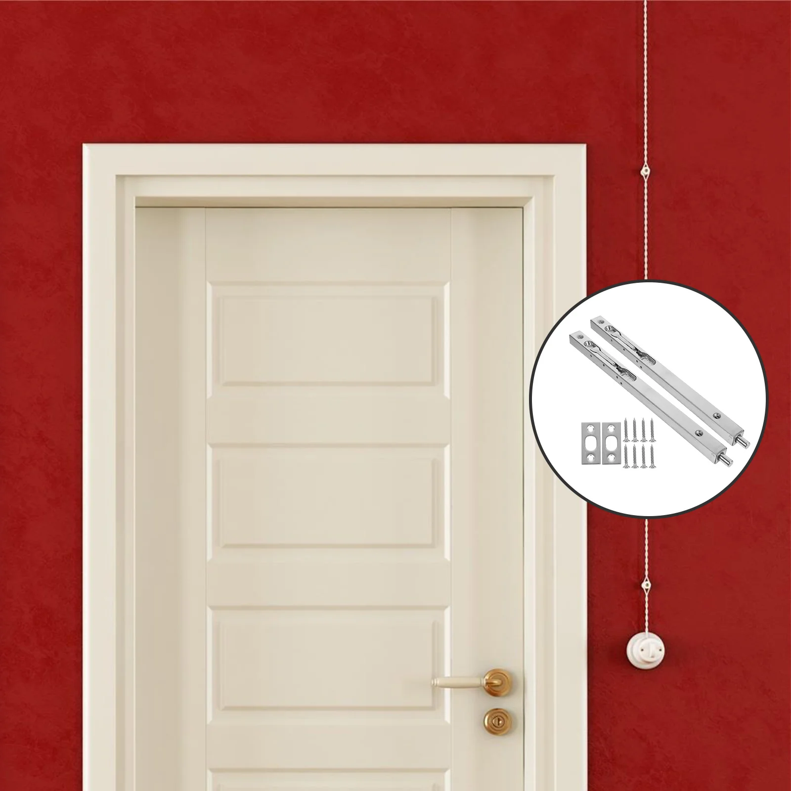 

2Pcs Fire Door Latch Stainless Steel Concealed Bolt Security Lock Indoor Door Window Drawer Safety Lock Stable