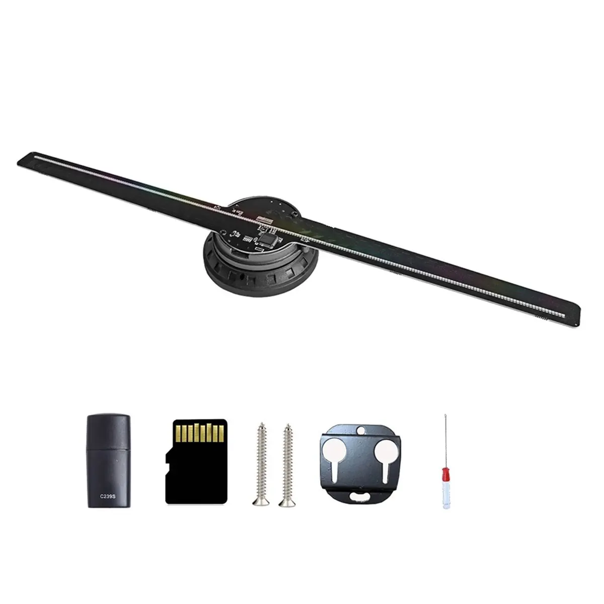 Y348A~!#3D LED Fan Projector Wall-Mounted Advertising Machine 224 LED Beads HD Eye Visuals Advertising Display EU PLUG