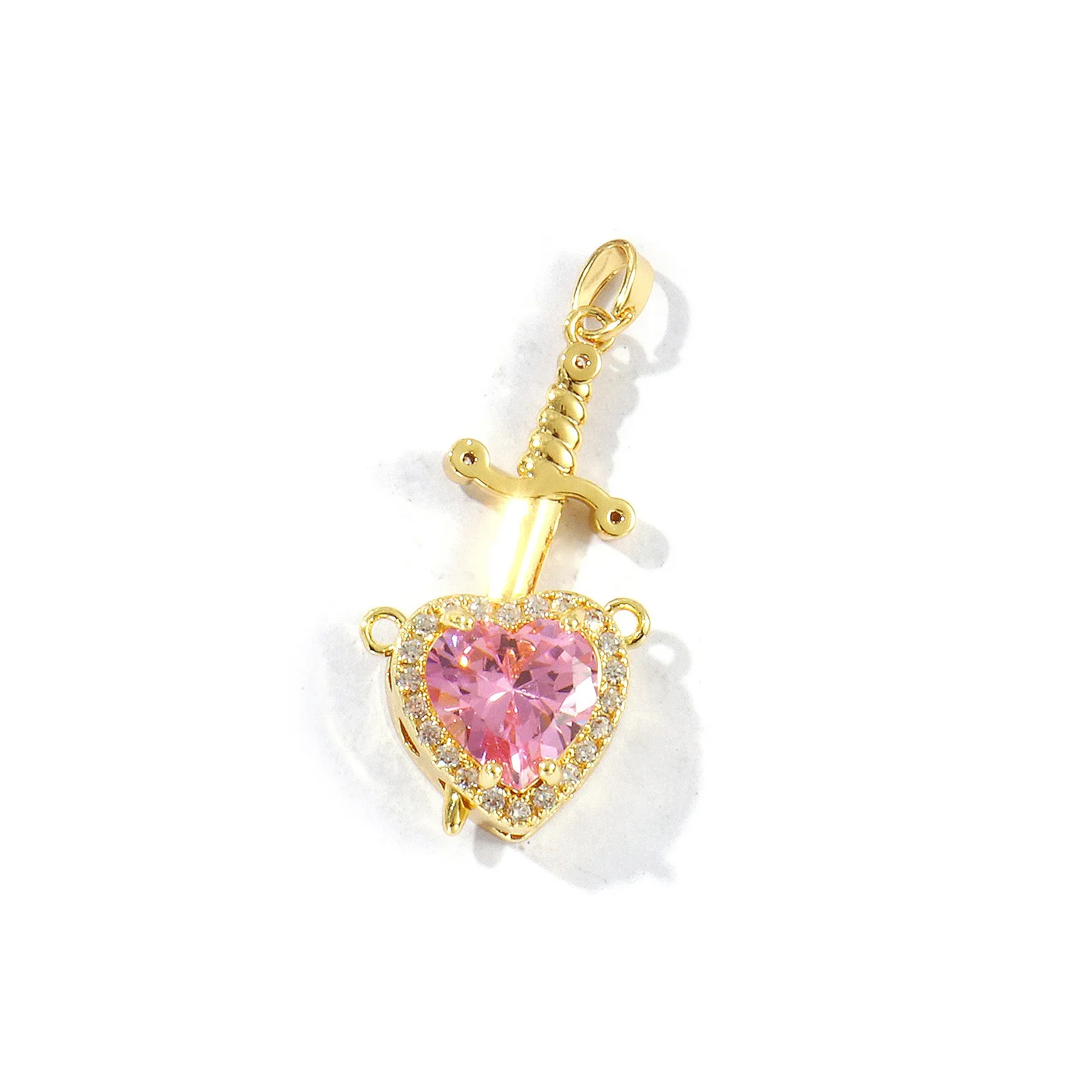 1 Stück Messing-Anhänger Mehrfarbig Ex Voto Herz Strass Valentinstag Anhänger für Frauen DIY Halskette Ohrringe Schmuckzubehör – Detail 4