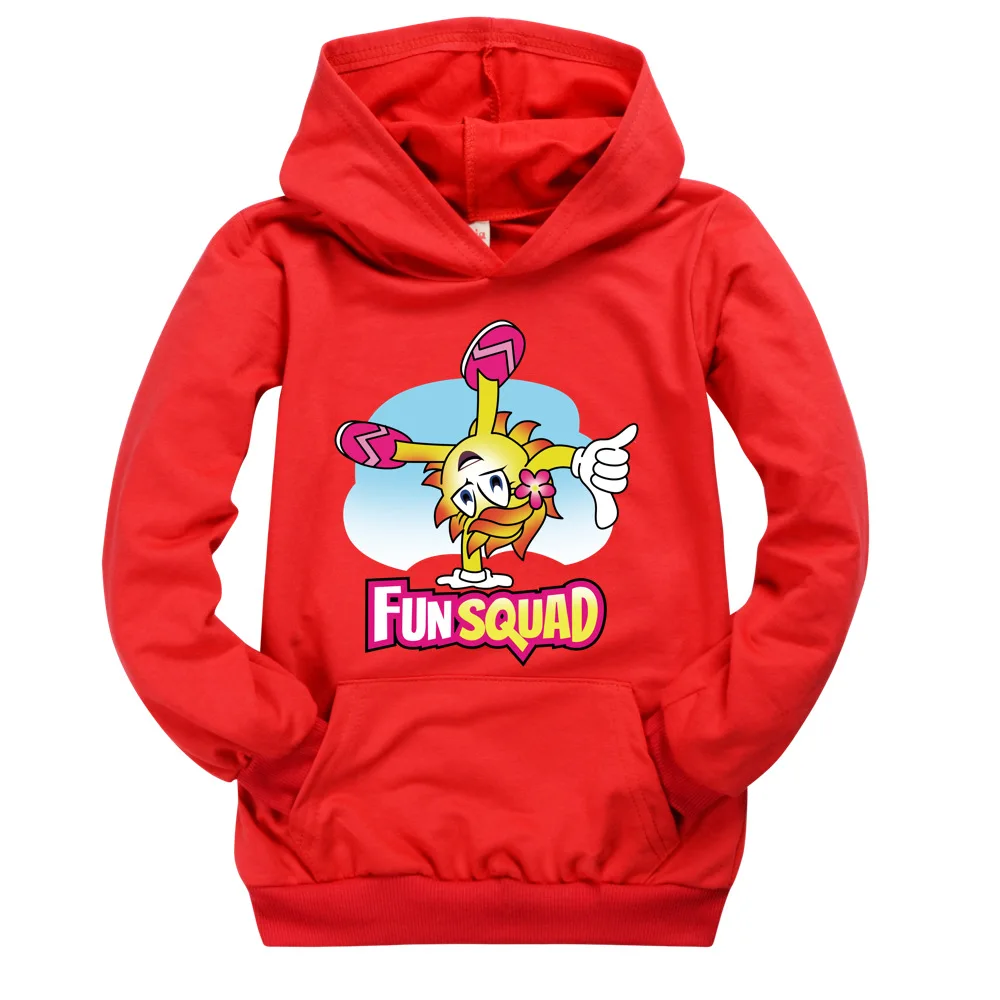 New Boys Pocket Hooded Girls T-Shirt Fun Squad Gaming Kids Casual Sweatershirt Child Clothes Cotton Birthday Girl Costume 3-16Y