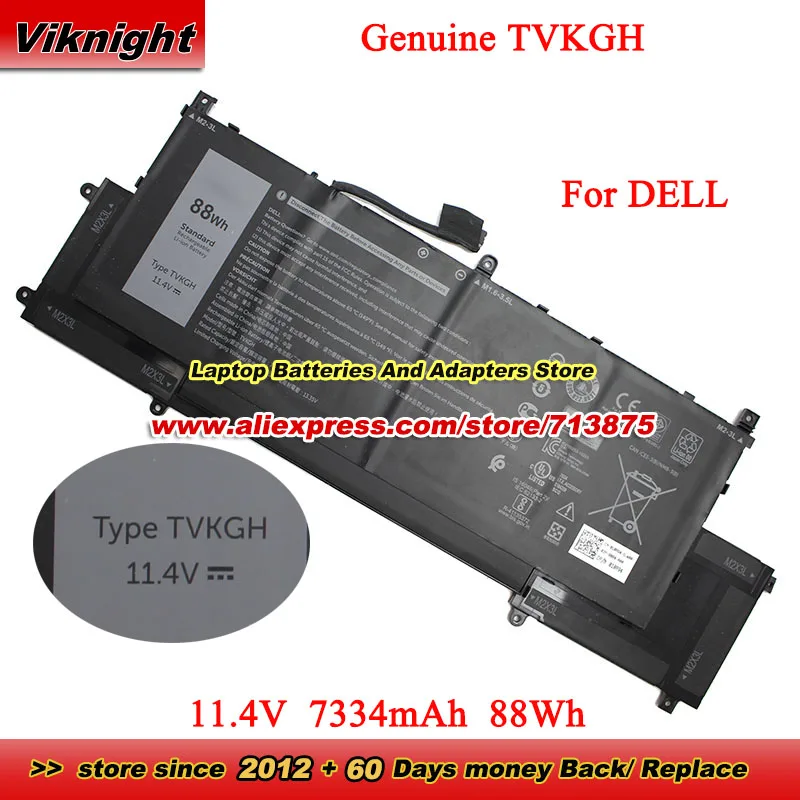 

Genuine TVKGH Battery 10R94 89GNG for DELL Latitude 9520 2in1 V8VTN N1TH6 3KXCX 19P76 2TRPJ GW324 5D0YR 7MDWR 11.4V 7334mAh 88Wh