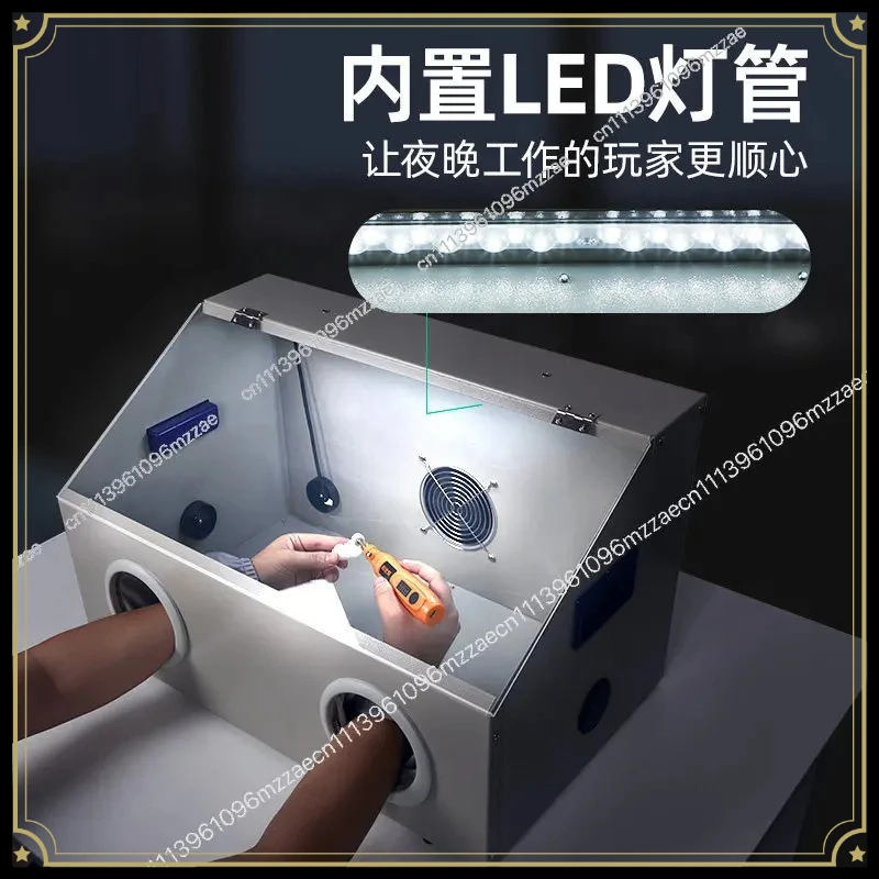 Installation Free Integrated Dust Box for Metal Engraving Vacuum Grinding Box Transparent Bead Table