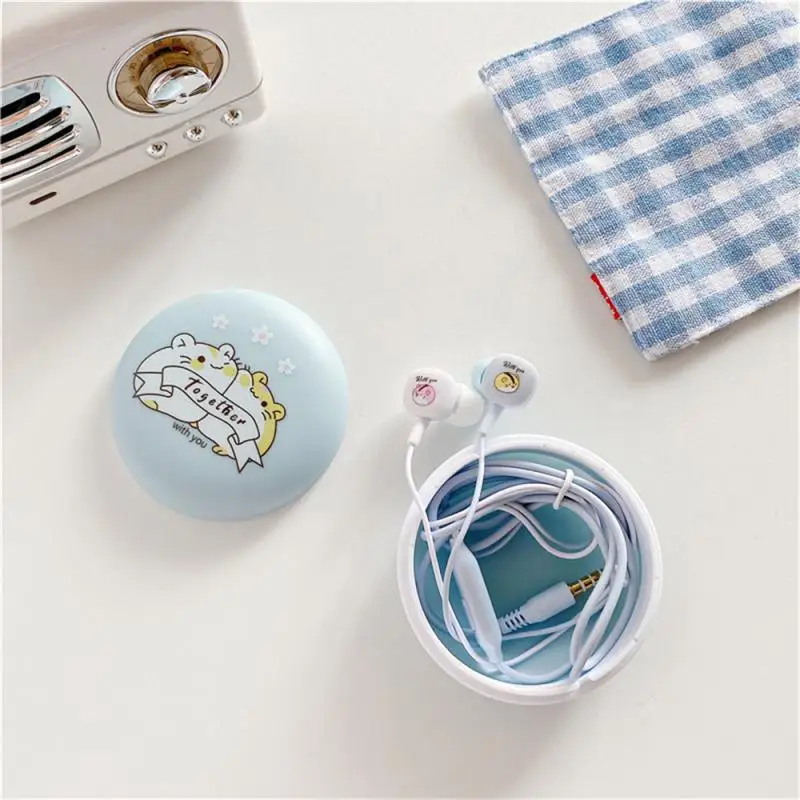 Headphone Bag Earphones Protective Sleeve Earphone Case Line Cartoon Red Rice Storage Protective Box Earphones Accessories