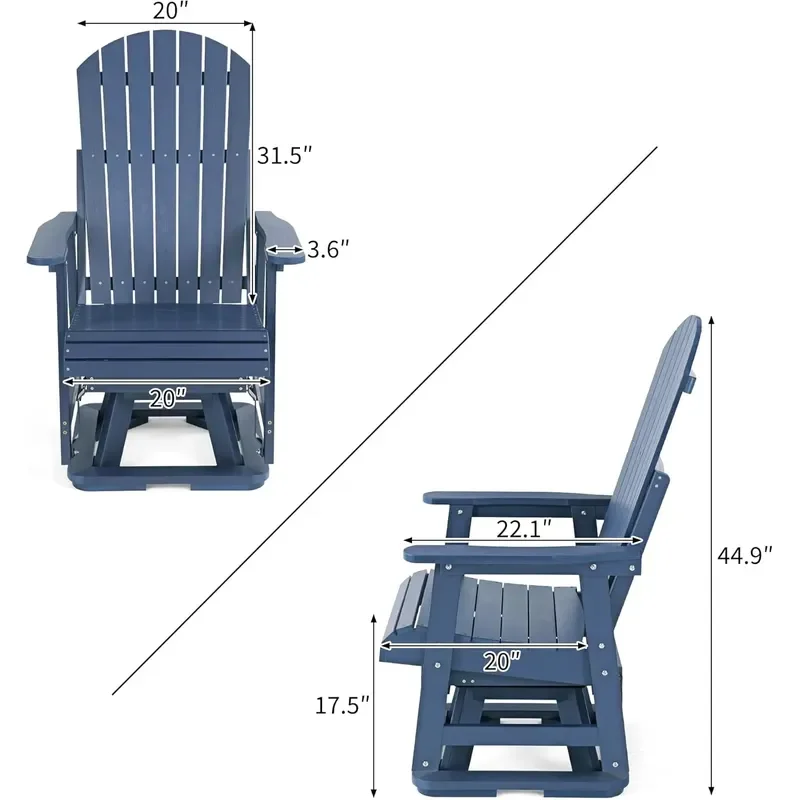 for HDPE Swivel Patio Glider Poly Lumber Weather Resistant Outdoor Chair Made in China for Patio Porch Yard