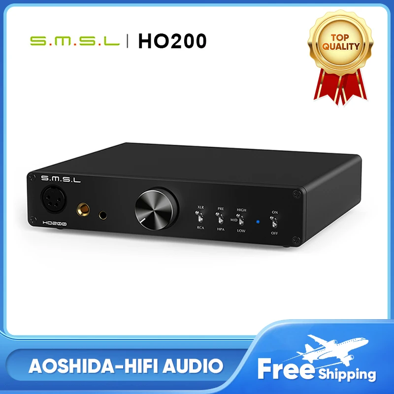 SMSL HO200 Hi-Res Headphone Amplifier 16ohm 6W/32ohm 3W RCA PRE Output Hi-End Pre-Amp XLR Balanced Unbalanced Input Earphone AMP