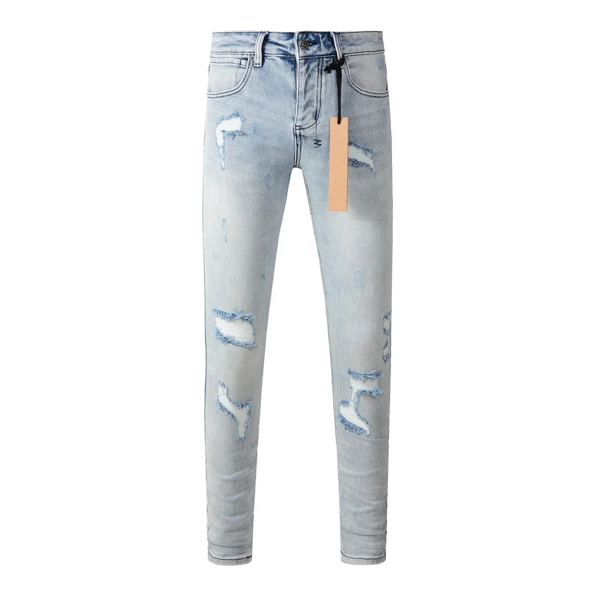 KSUBI Cross Jeans American High Street Paint Hole Trend High Quality Low Rise Skinny Denim Pants Pleated Ripped Jeans