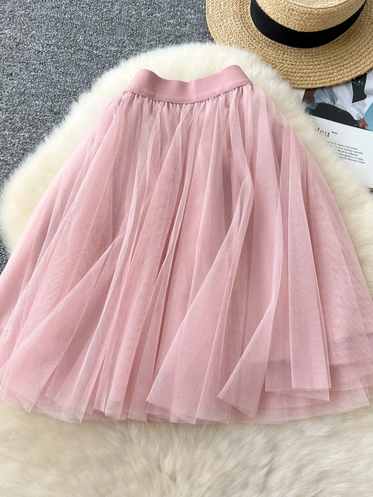 High Waist Me f Skirt Women's  Color Elastic Design Slimming ort Skirt Korean Sle Commute A-Line Skirt