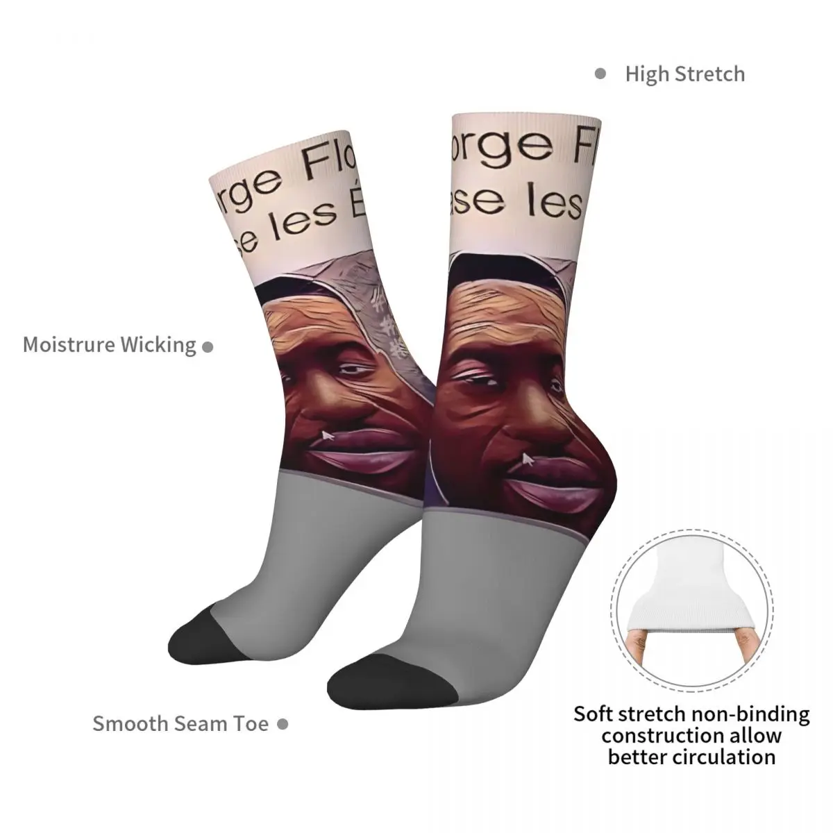 George Floyd Socks Autumn Stockings Casual Men Warm Soft Socks Design Climbing Non Slip Socks