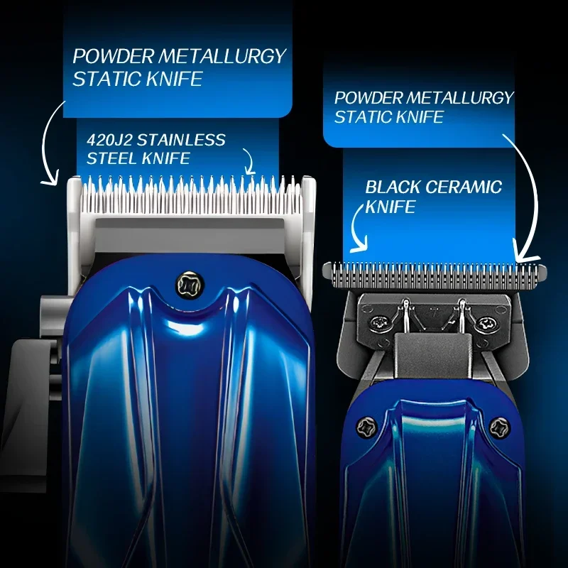 Komei KM-2217 USB Charging Mother and Child Machine Metal Body Professional Hair Clipper Set