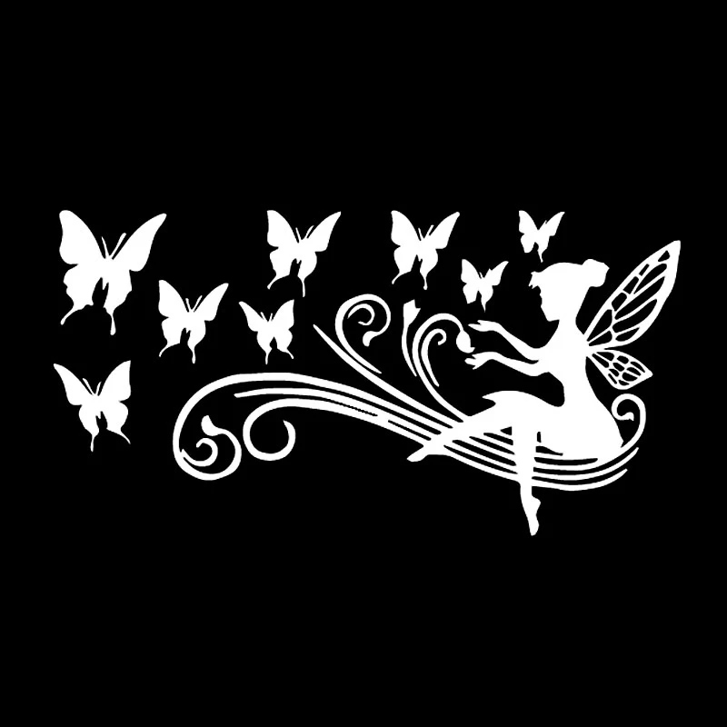 Funny Fairy Butterfly Flower Car Sticker Automobiles Motorcycles Exterior Accessories Vinyl Decals for Toyota Honda Lada Vw Bmw
