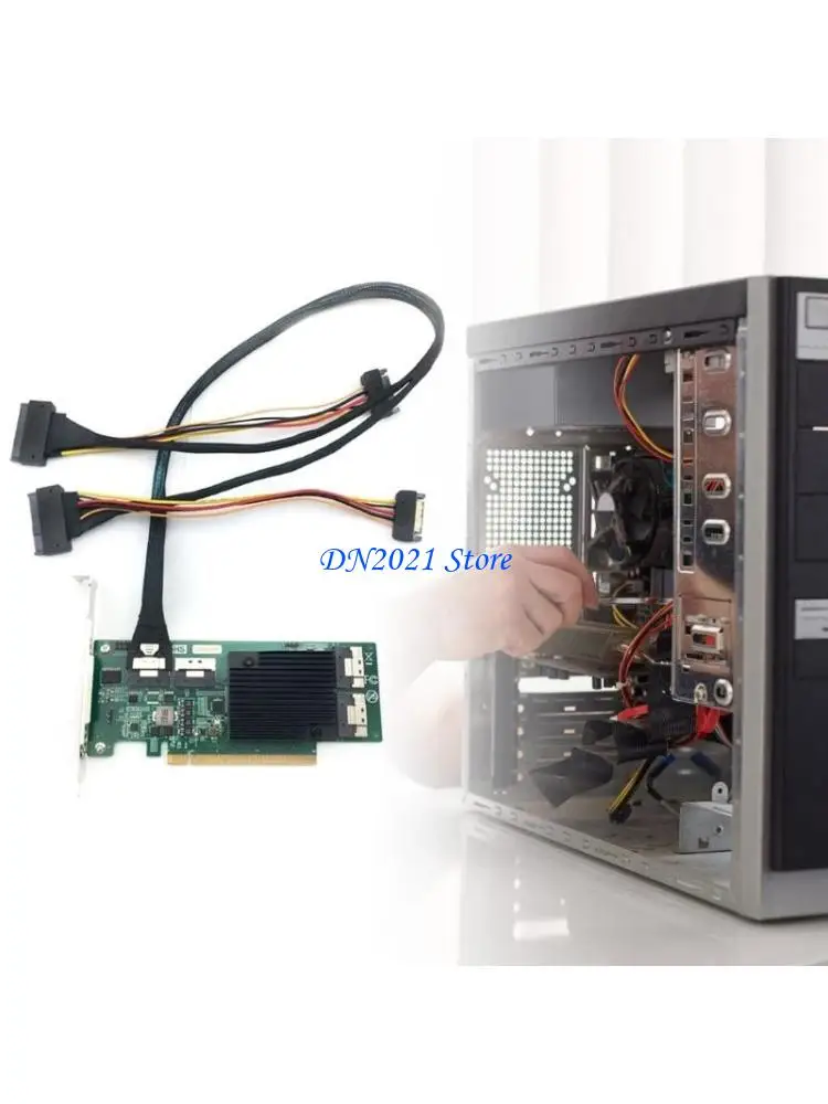 

F3KE Workstations SFF8654 to 2SFF-8639 NVME Interfaces Cable SFF 8654 SFF 8639 75CM