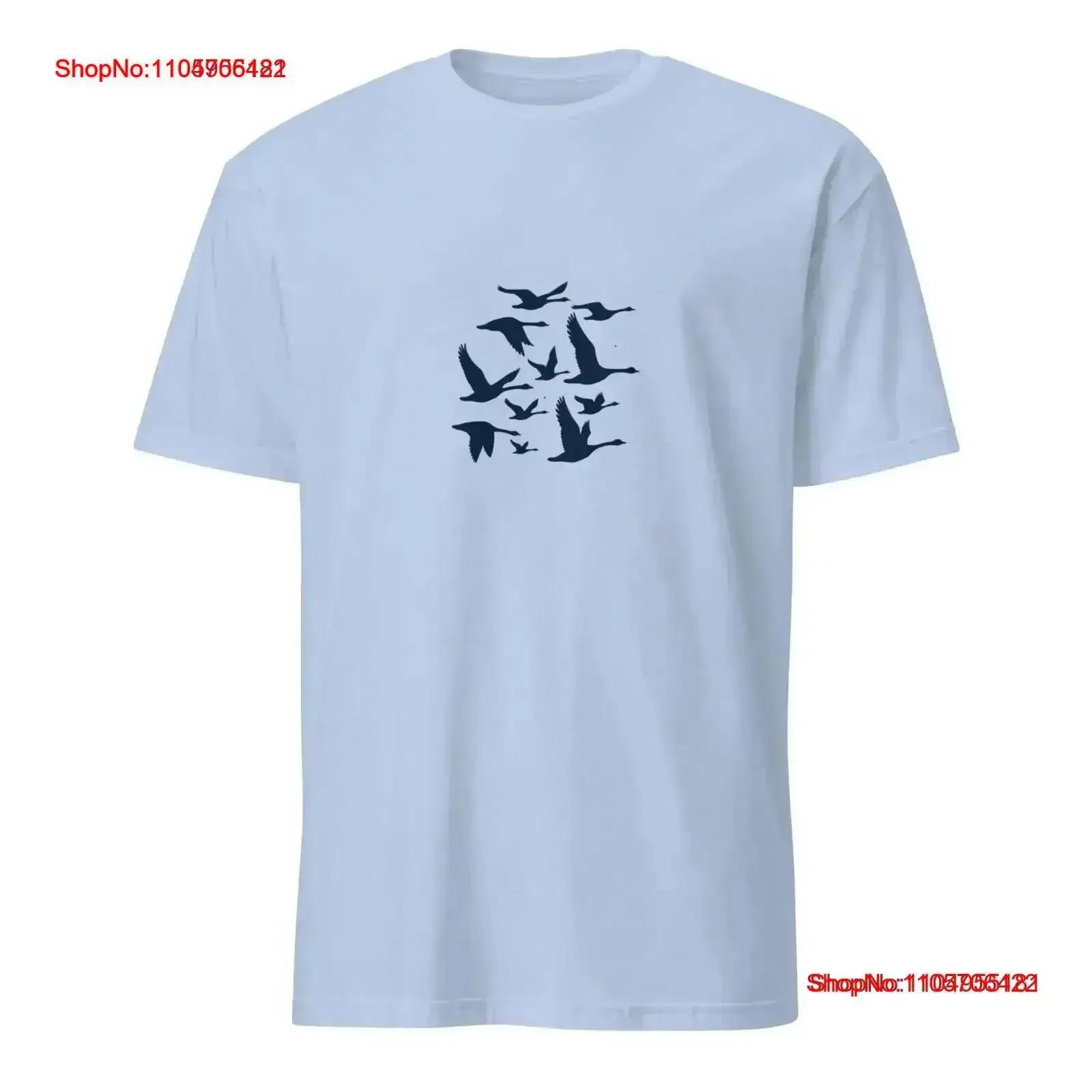 Minimal Geese Flock T Shirt Cute GifT Goose vintage Washed graphic Breathable designer clothes Casual fashion Versatile Stylish