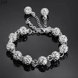 100% 925 Sterling silver Beautiful bracelets noble top pretty fashion Wedding Party cute lady nice Ball women bracelet jewelry