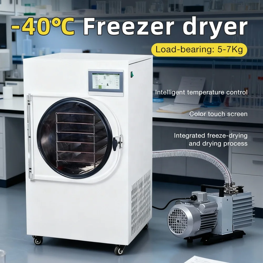 Manufacturer Vacuum Freeze Drying Oven Food Freeze Drying Machine Laboratory -40°C Freezer Vacuum Drying Equipment for Lab Use