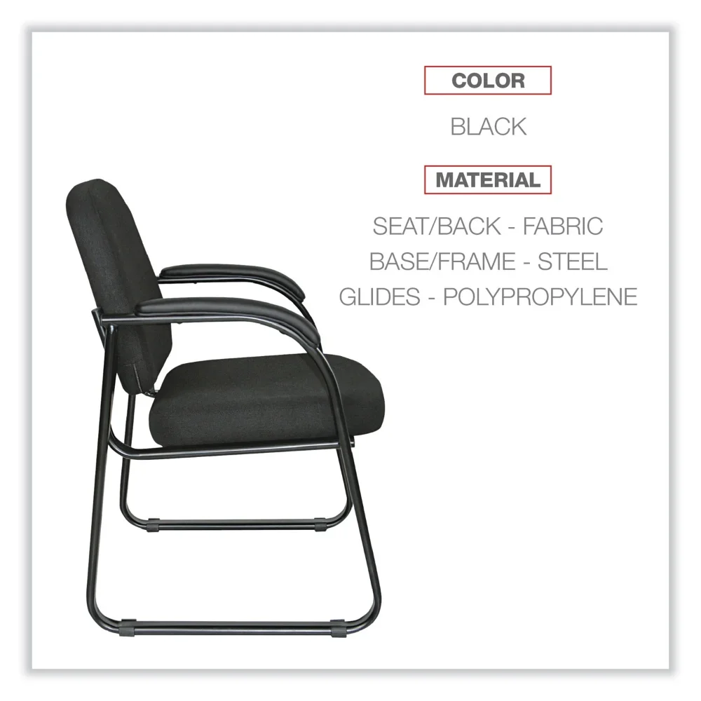 Genaro Series Fabric Half-Back Sled Base Guest Chair, 25\