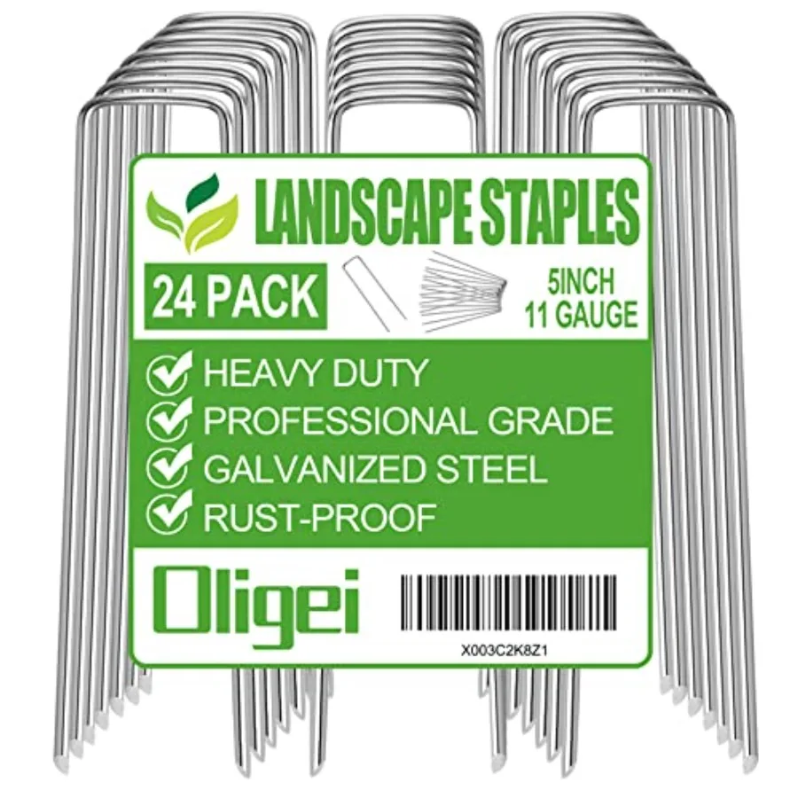 

Garden Stakes, U-Shaped Tent Stakes, Galvanized Landscape Staples, Ground Stakes, for Landscaping Securing Weed Barrier Fabric,