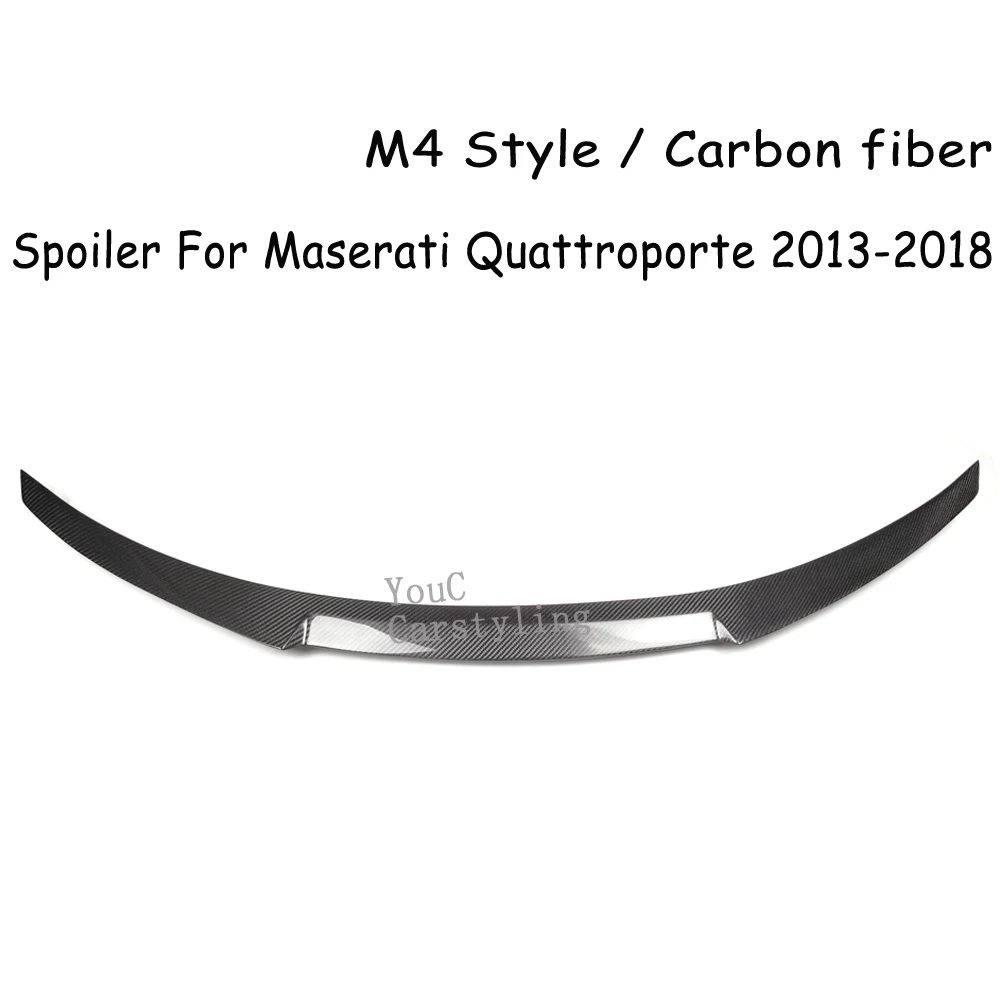 M4 Style Real Carbon Fiber Rear Spoiler Wing for Maserati Quattroporte 4-door Sedan 2013 -2018 Rear Trunk Lip Boot Tail Splitter