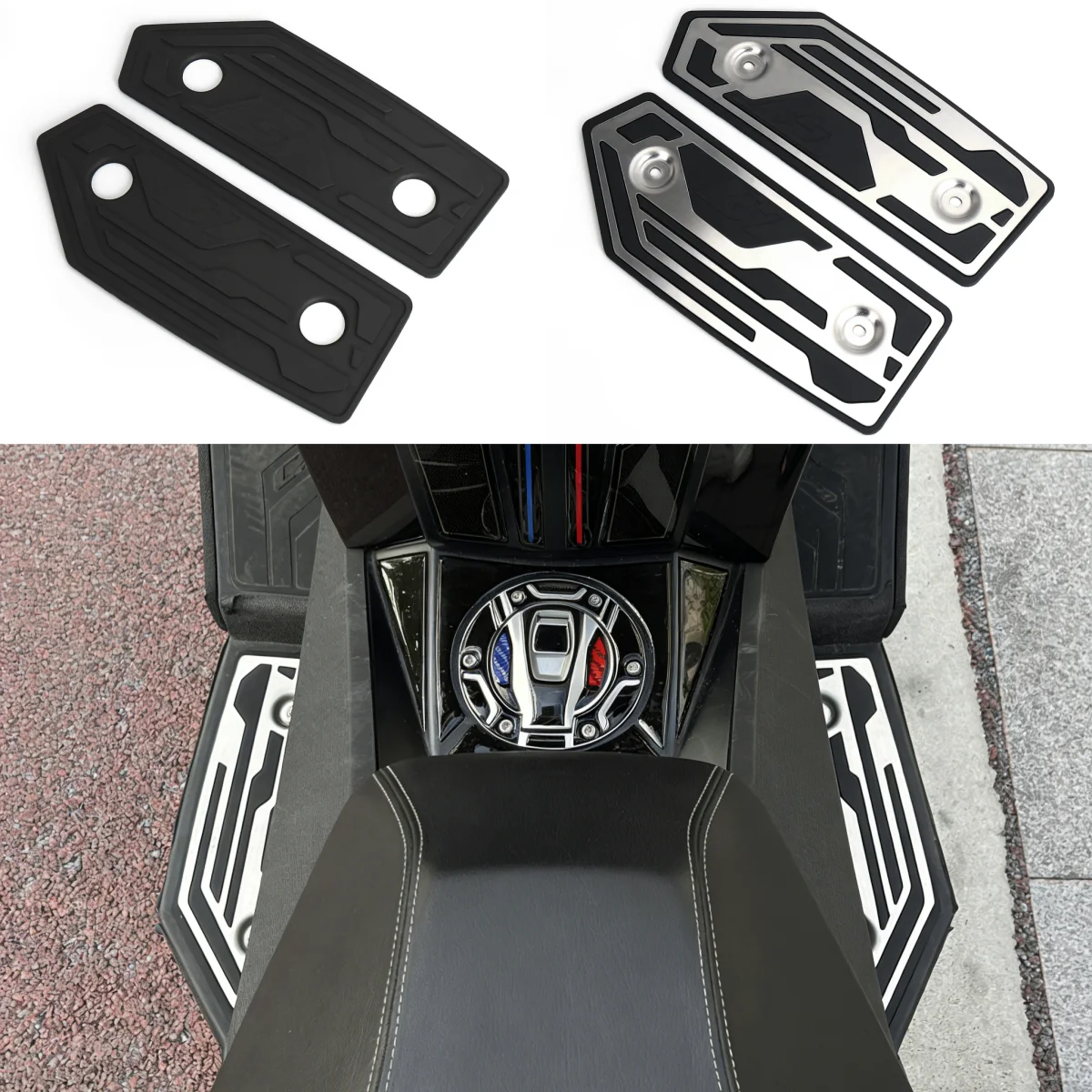 

Motorcycle Accessories For BMW C400X C 400 GT C400GT 2025 Footrest Foot Peg Plate Footboard Step Pad Foot Pedal Cover Black Kit