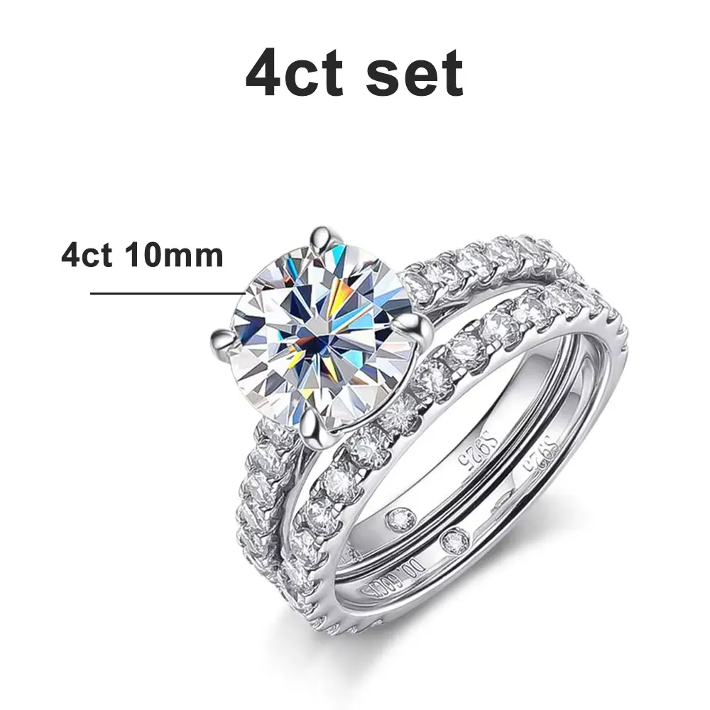 KNOBSPIN D VVS1 Moissanit-Ringe für Damen, funkelnde Diamant-Brautsets mit GRA, S925-Sterlingsilber, plattiert, 18 Karat Ewigkeitsband