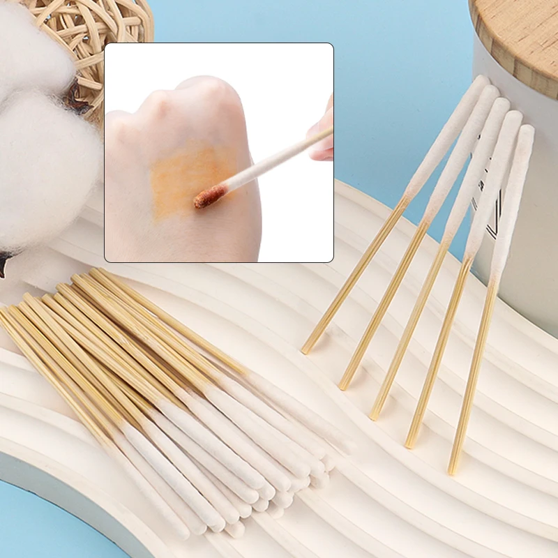 30 stücke Dicke Baumwolle Tupfer Holz Stick Tragen Medizin Baumwolle Knospen Wimpern Verlängerung Ohren Augenbraue Lip Sauber Schönheit Make-Up-Tools – Detail 7