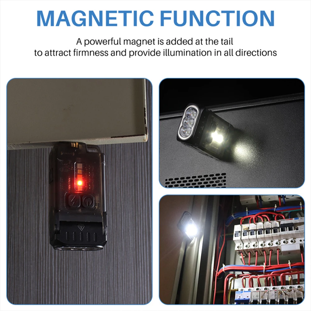 Asafee EDC LED 1200LM 105M Range Mini Flashlight IP67 Waterproof Lamp Rechargeable Tiki 80° Rotation Torch 81g Keychain