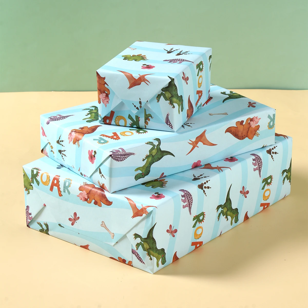 6pcs 50*70cm Gift Wrapping Paper Dinosaur Theme Party Gift Decoration Birthday Gift Wrapping Supplies For Birthday Party Supplie